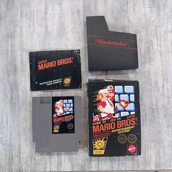 Super Mario Bros 1 (NES, 1985) Authentic Complete CIB Manual TESTED Mattel - Picture 1 of 16